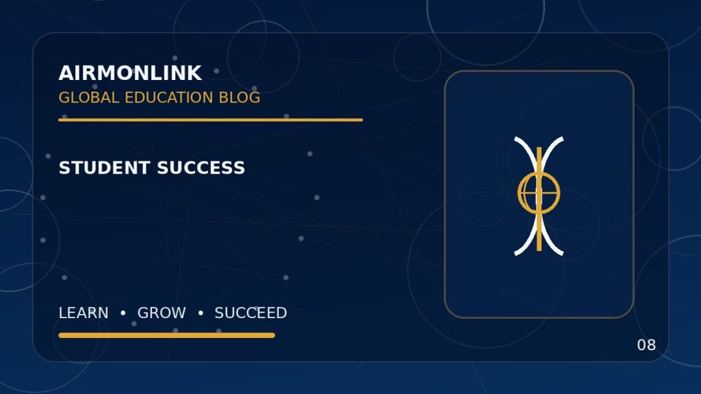 Educational image illustrating studying online while working for Airmonlink readers